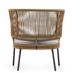 Skandi Sessel aus Geflecht Kordel in Beige - Suvacol (2er Set)