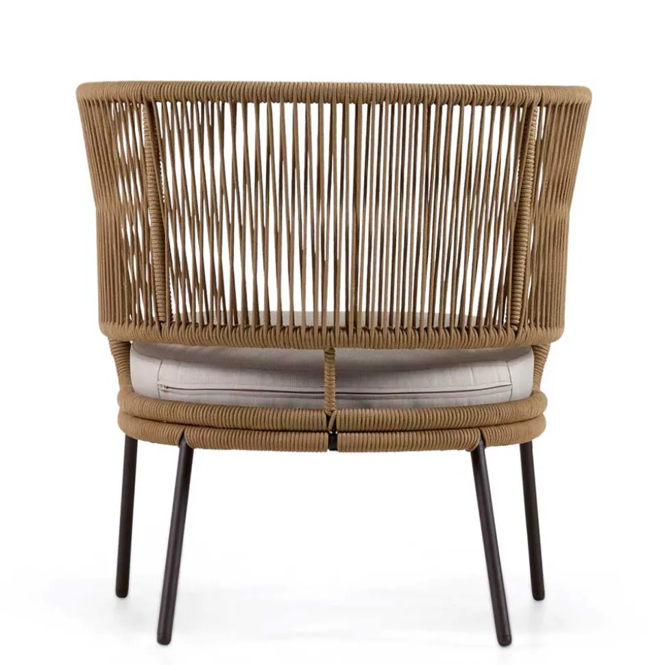 Skandi Sessel aus Geflecht Kordel in Beige - Suvacol (2er Set)