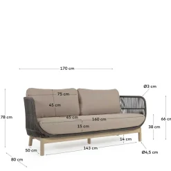 Skandi Sofa aus Kordel in Dunkelgrün - Pluto