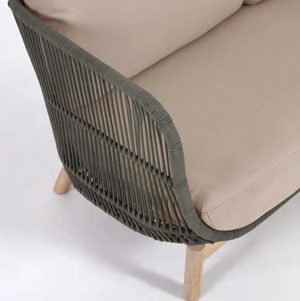 Skandi Sofa aus Kordel in Dunkelgrün - Pluto