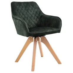 Skandi Tischgruppe mit Samt Stühlen - Pius (siebenteilig)