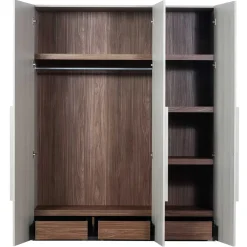 Skandi 3-türiger Schlafzimmerschrank in Grau - Rochella