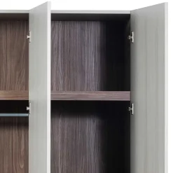 Skandi 3-türiger Schlafzimmerschrank in Grau - Rochella