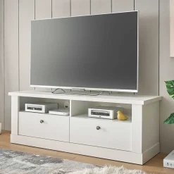 Skandi TV Board in weißer Holzoptik Pinie - Liancos