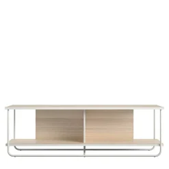 Skandi TV Tisch in Weiß und Natur - Elmavirio