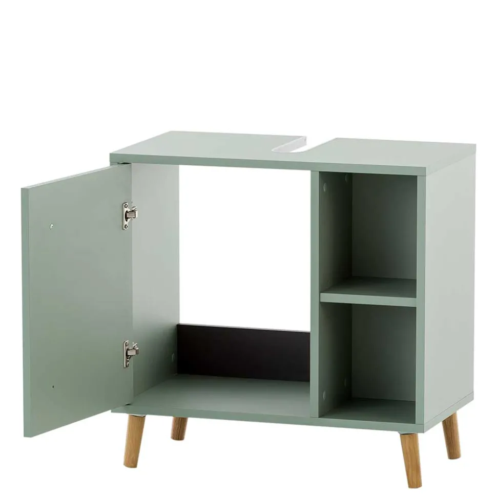 Skandi Waschbeckenunterschrank in Graugrün - Vereny