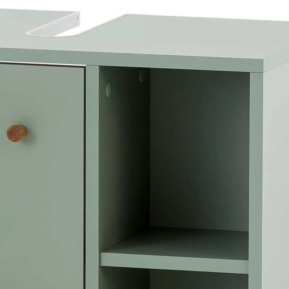 Skandi Waschbeckenunterschrank in Graugrün - Vereny