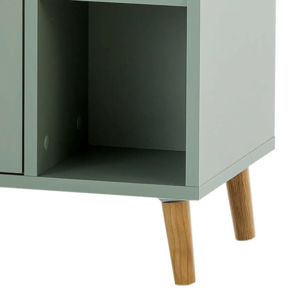 Skandi Waschbeckenunterschrank in Graugrün - Vereny