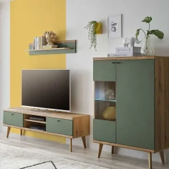 Skandi Wohnzimmer Schränke & Wandboard - Oliva (dreiteilig)