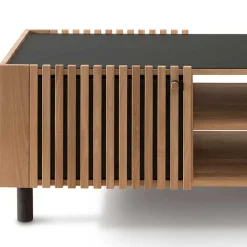 Skandi Wohnzimmertisch aus Wildeiche und Glas - Valouis