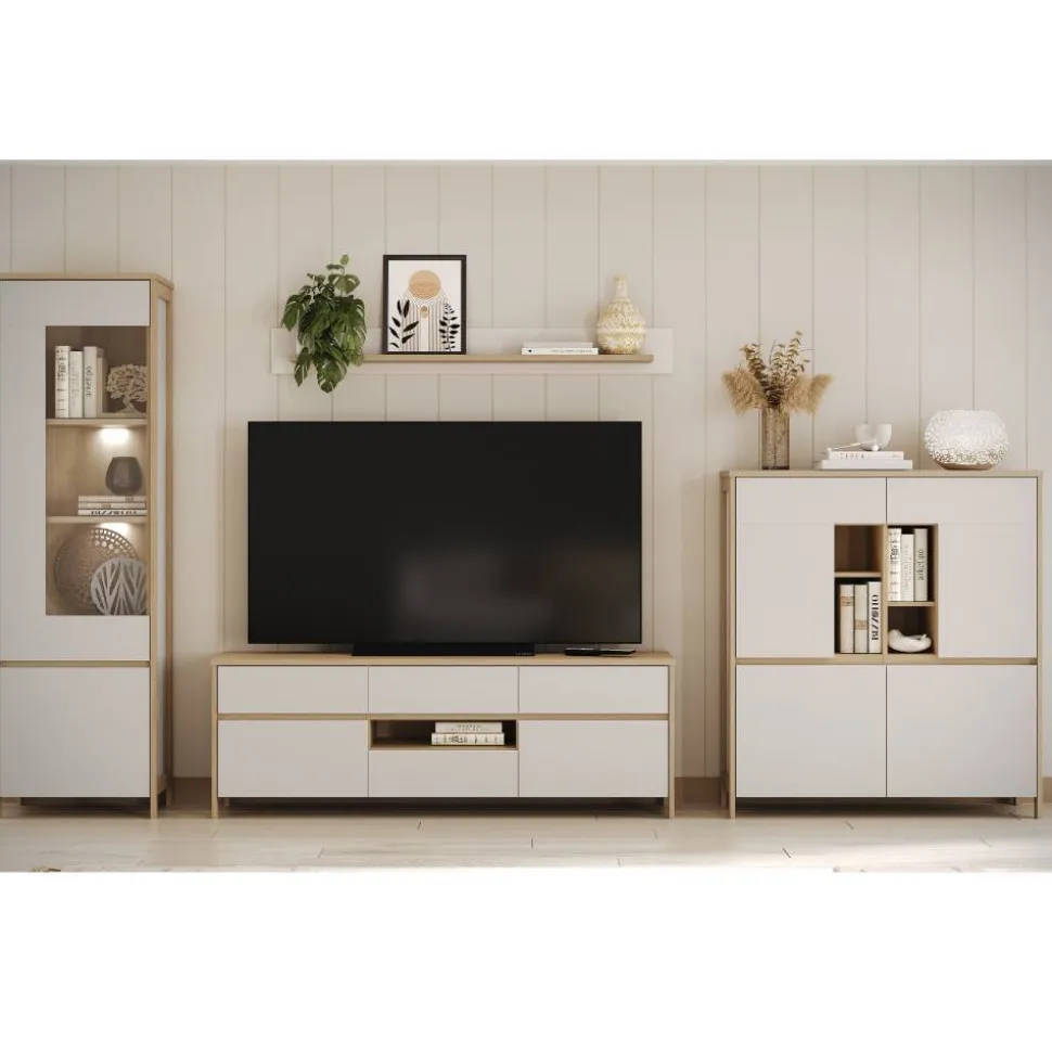Skandi-TV-Wohnwand Kombi - Ovidio (vierteilig)