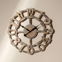 Skelett Design Wanduhr in White Wash - Herri