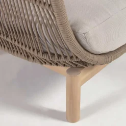 Sofa aus Kordel Geflecht & Holz mit Polster - Calivias