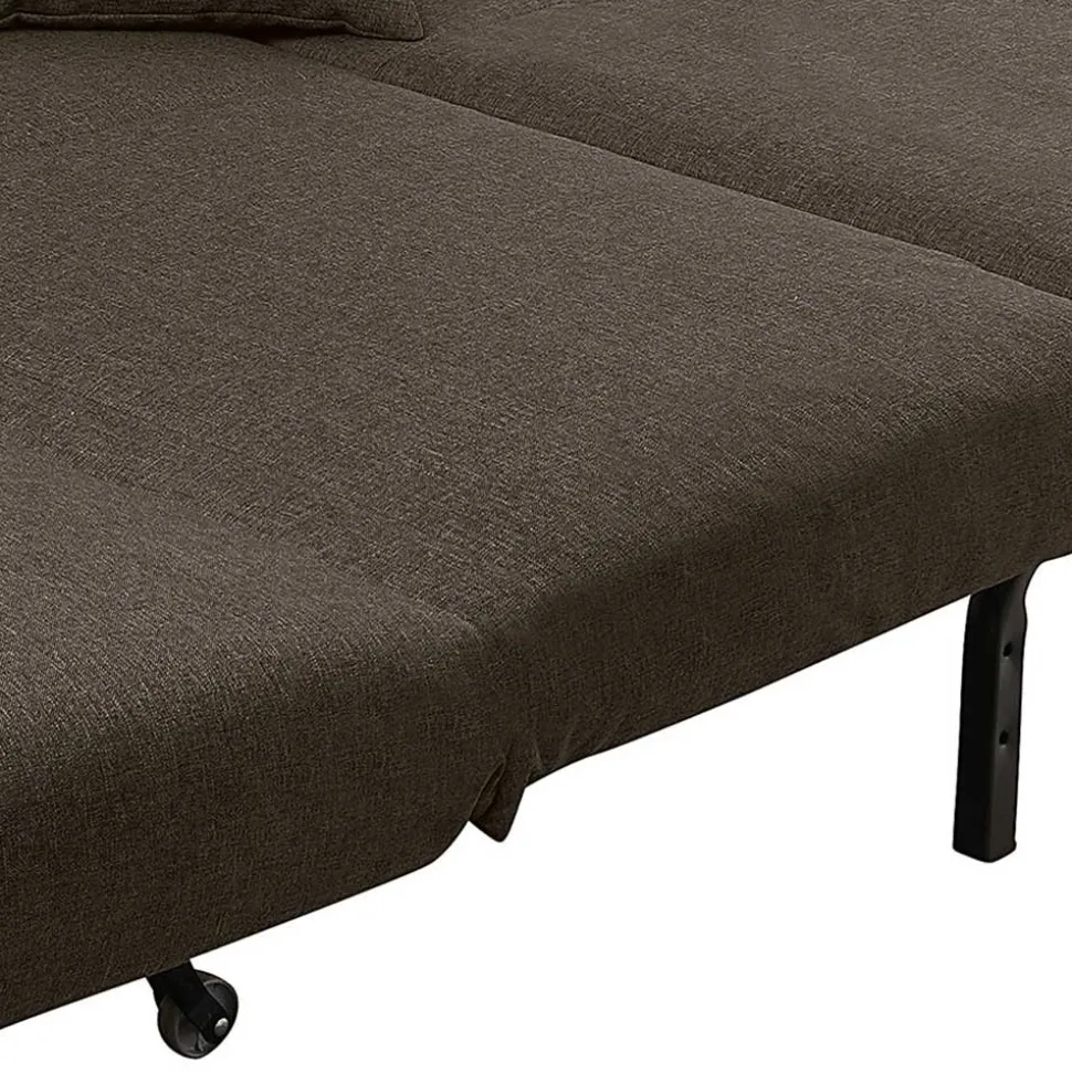 Sofa mit Bettfunktion in Braun mit Schwarz - Amor