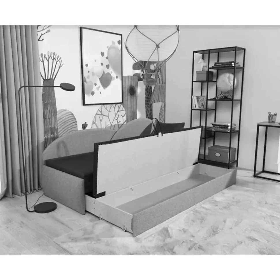 Sofabett mit Klappmechanik und Bettkasten - Yemons