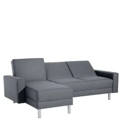 Sofaecke in Jeansblau mit Chrom - Rudolf (zweiteilig)