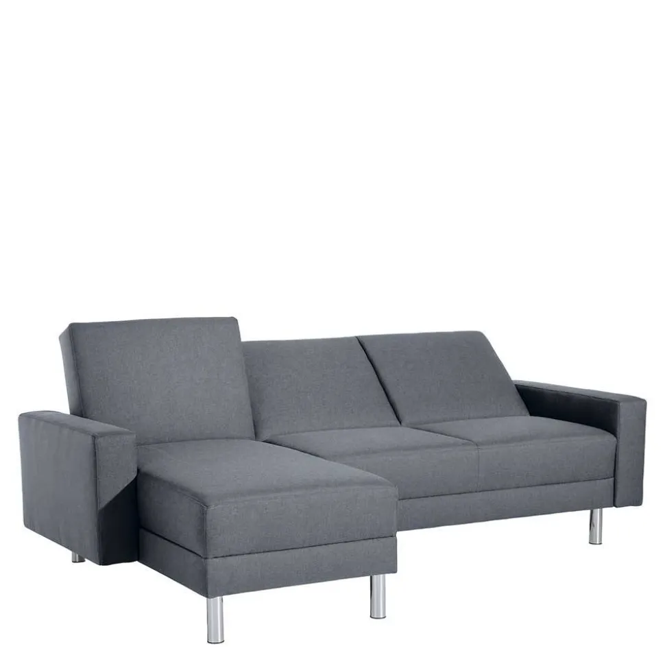 Sofaecke in Jeansblau mit Chrom - Rudolf (zweiteilig)
