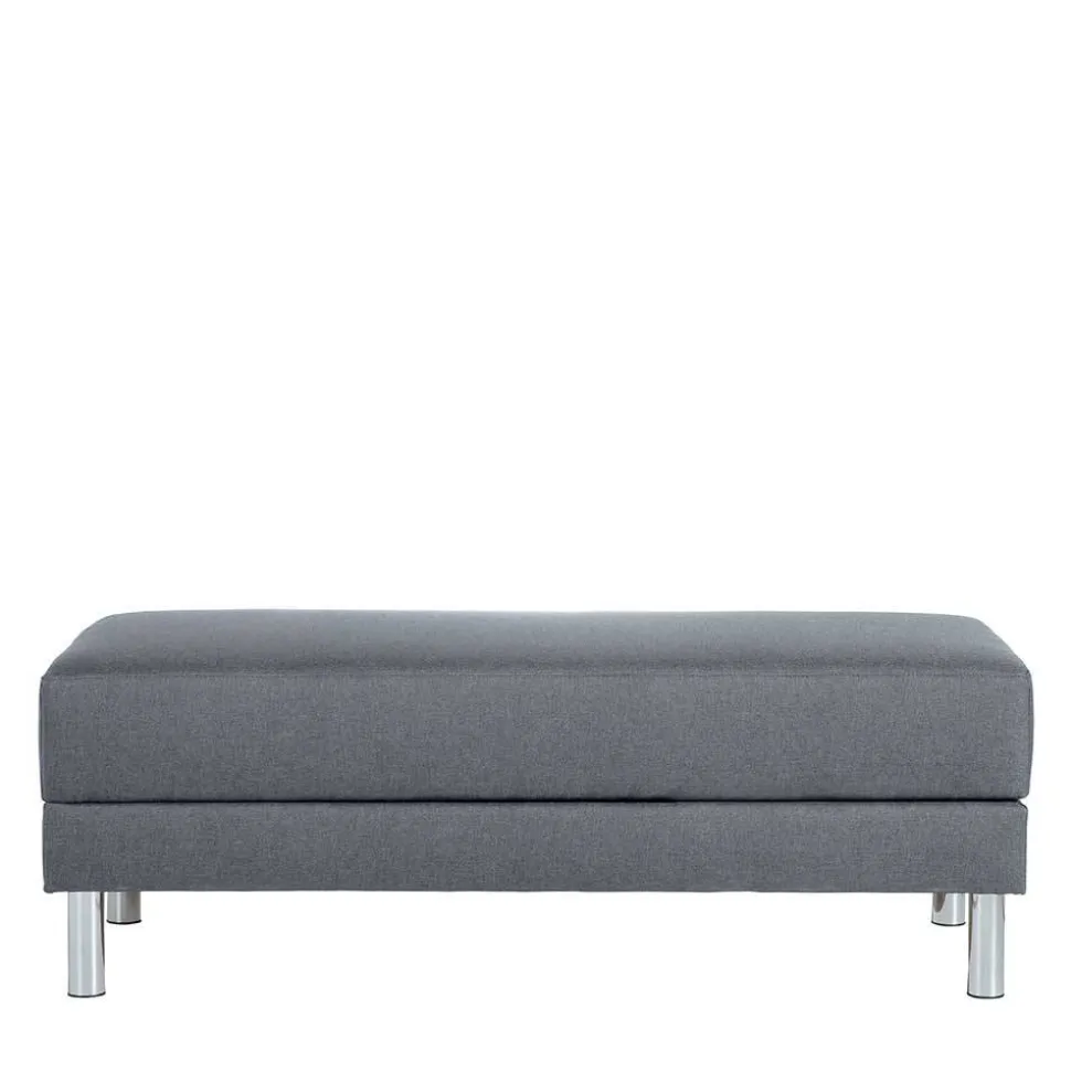 Sofaecke in Jeansblau mit Chrom - Rudolf (zweiteilig)