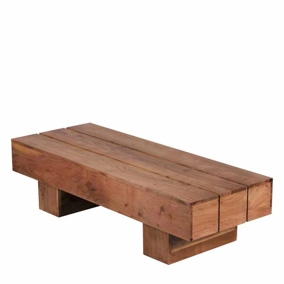 Sofatisch aus naturbelassenem Holz Oridano Akazie massiv