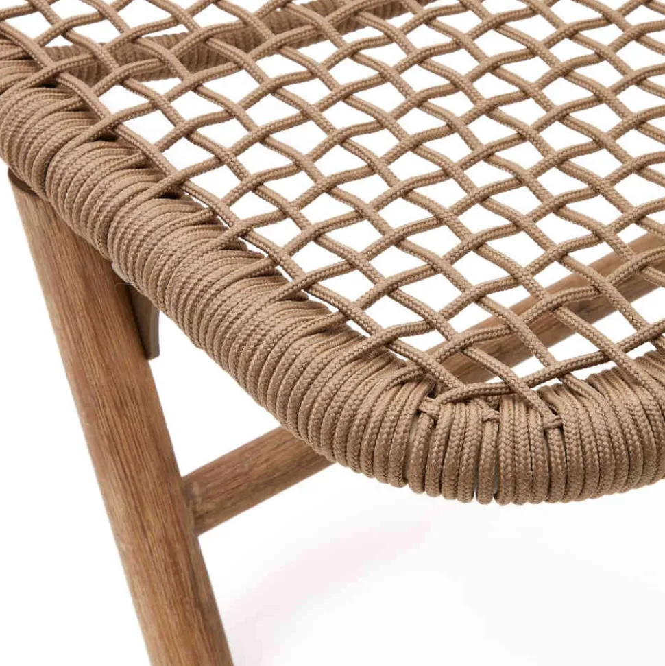 Sonnenliege aus Kordelgeflecht in Beige - Draguno