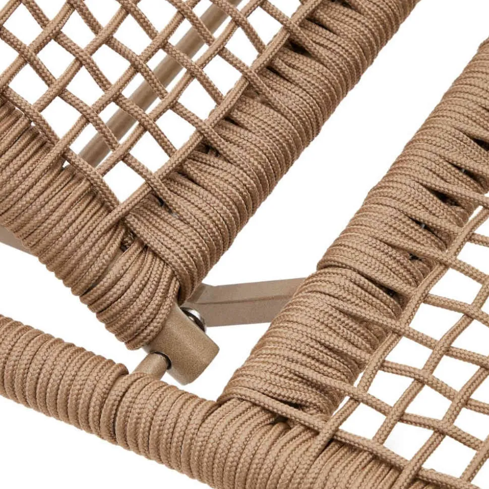 Sonnenliege aus Kordelgeflecht in Beige - Draguno