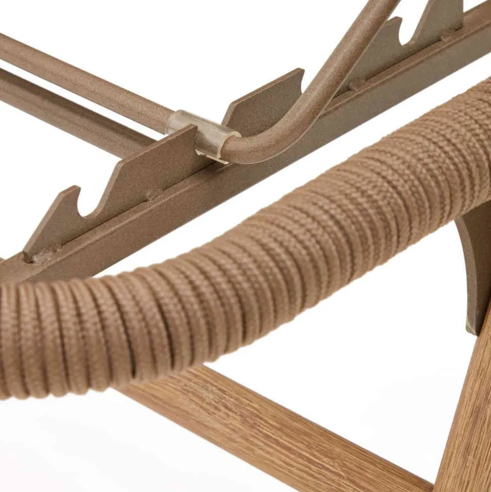 Sonnenliege aus Kordelgeflecht in Beige - Draguno