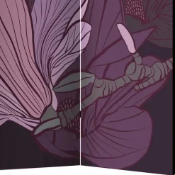 Spanischer Raumteiler mit Blumen Motiv in Lila Rosa - Cino