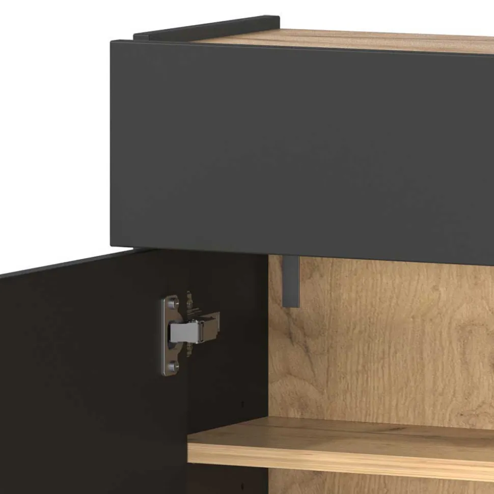 Spiegel & Hänge-Kommode & Garderobe - Sidgarus (dreiteilig)