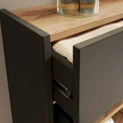 Spiegel & Hänge-Kommode & Garderobe - Sidgarus (dreiteilig)