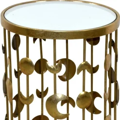 Spiegel Beistelltisch auf Säulengestell mit Monden - Teameus