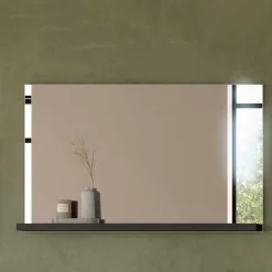 Spiegel mit Ablage in Dunkelgrau - Suad