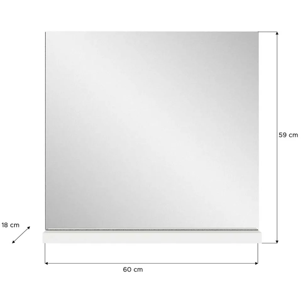 Spiegel mit Ablage in Dunkelgrau - Suad