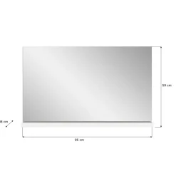 Spiegel mit Ablage in Dunkelgrau - Suad