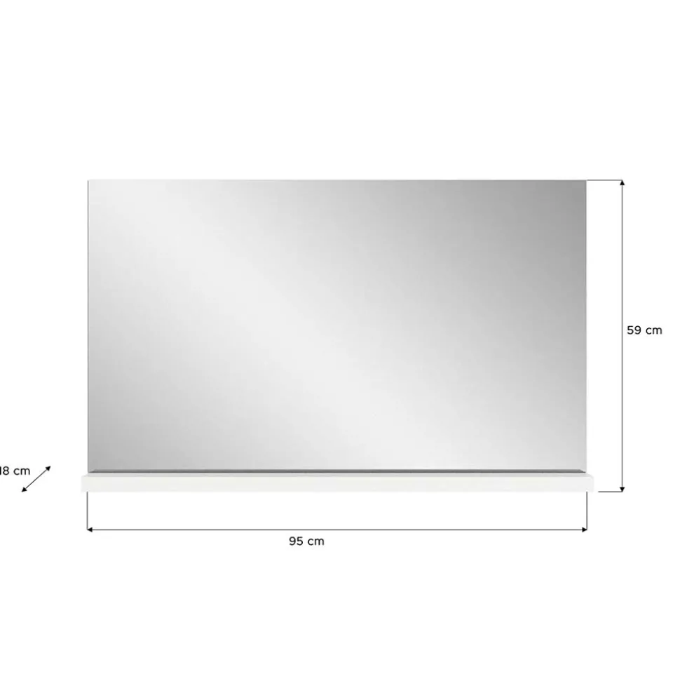 Spiegel mit Ablage in Dunkelgrau - Suad