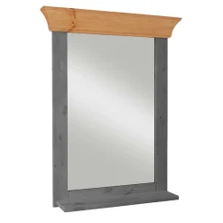 Spiegel mit Ablage und Holzrahmen zweifarbig - Glams