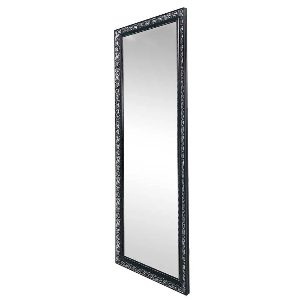 Spiegel mit Holzrahmen in Schwarz Silber - Aphrano