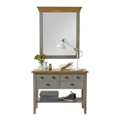 Spiegel mit Kommode Cempino in Grau (zweiteilig)