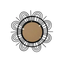 Spiegel mit Rattanrahmen im Blumen Look - Puzian