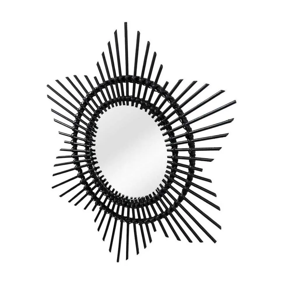 Spiegel mit Rattanrahmen im Stern Look - Manna