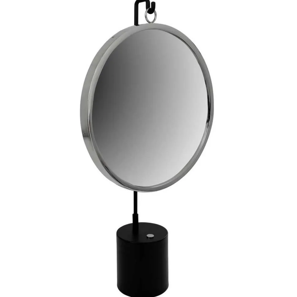 Spiegel mit Ständer in Silber und Schwarz - Fraduno