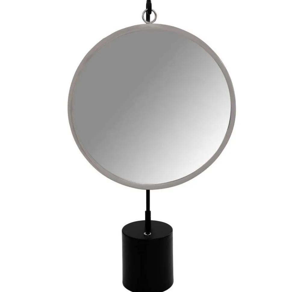 Spiegel mit Ständer in Silber und Schwarz - Fraduno
