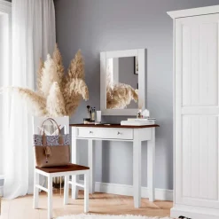 Spiegel mit weißem Massivholzrahmen - Indico