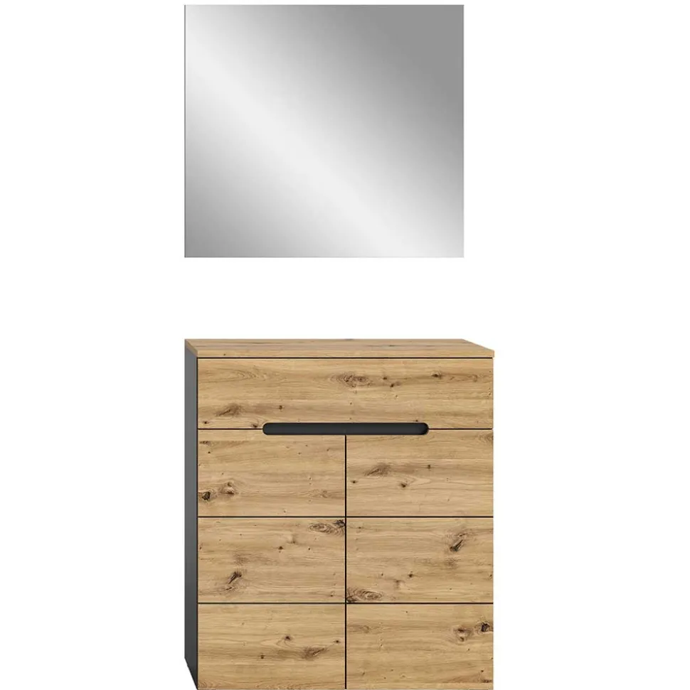 Spiegel und Schuhkommode Set - Norja (zweiteilig)