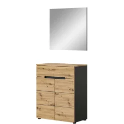 Spiegel und Schuhkommode Set - Norja (zweiteilig)