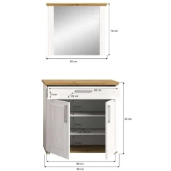Spiegel und Schuhkommode Set - Tocella (zweiteilig)