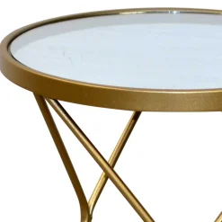 Spiegelglas Beistelltisch mit runder Platte - Loregrema