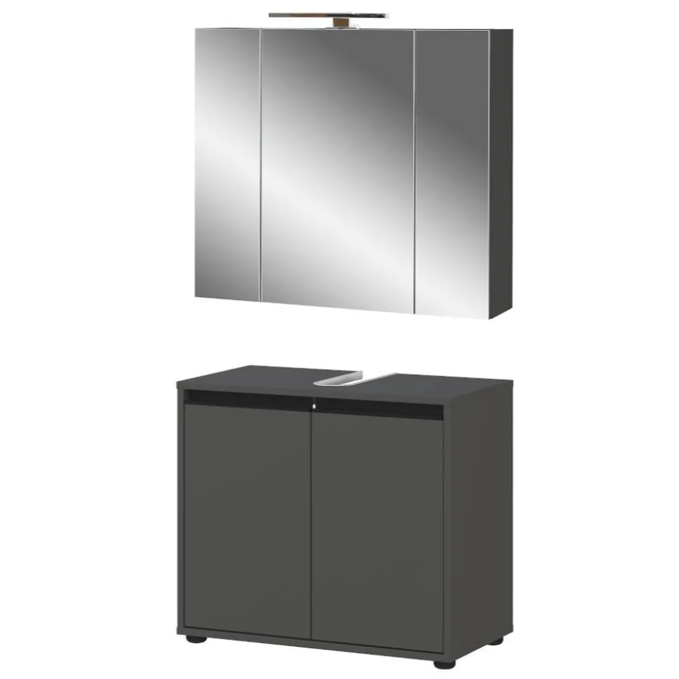 Spiegelschrank & Unterbeckenschrank Set - Rufu (zweiteilig)
