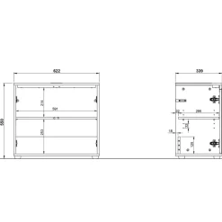 Spiegelschrank & Unterbeckenschrank Set - Rufu (zweiteilig)