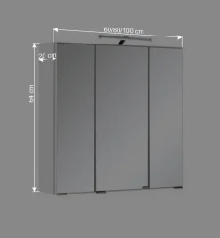 Spiegelschrank und Waschtisch Concetada in Hochglanz Weiß (zweiteilig)