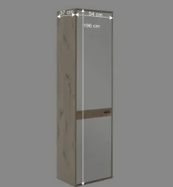 Spiegeltür-Flurschrank in Wildeiche Optik - Vapposia